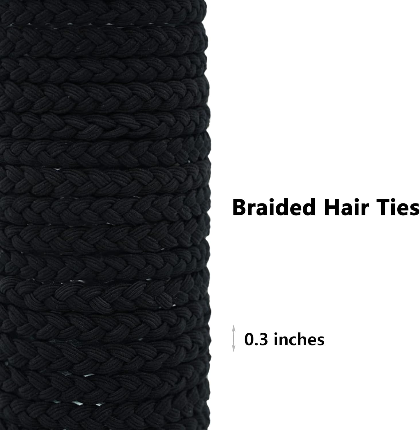 20 Pieces Braided Hair Ties for Men Guys, for Curly Thick Long Hair Elastic Bracelet Hair Ties, No Damage, NO Slip, No Rip Hair Ties for Many Hair Types (Black) image number 2