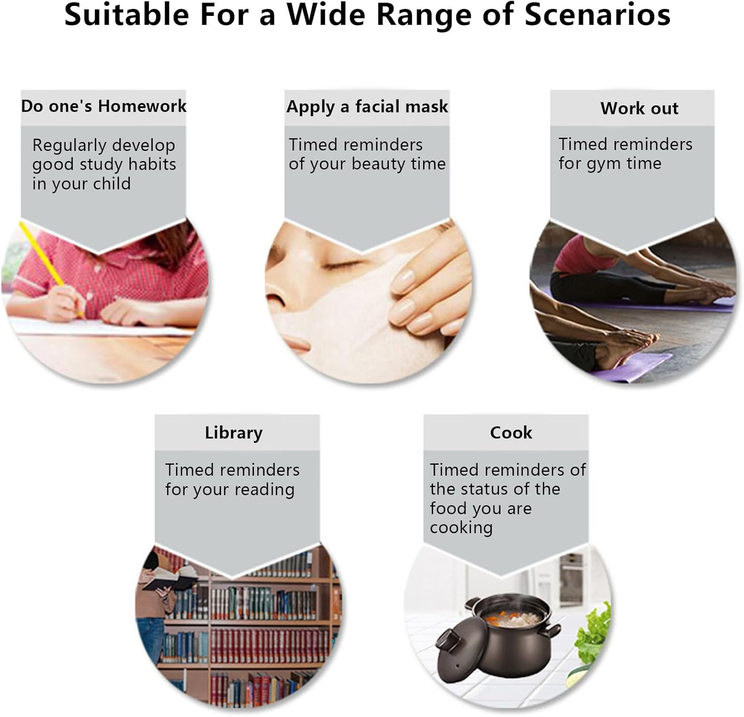 Magnetic Digital Kitchen Timer with LED Display, 3-Level Volume Adjustable Shower Timer, Portable Accurate Countdown Twist Timer for Cooking Studying Teaching Classroom Gym Office image number 3