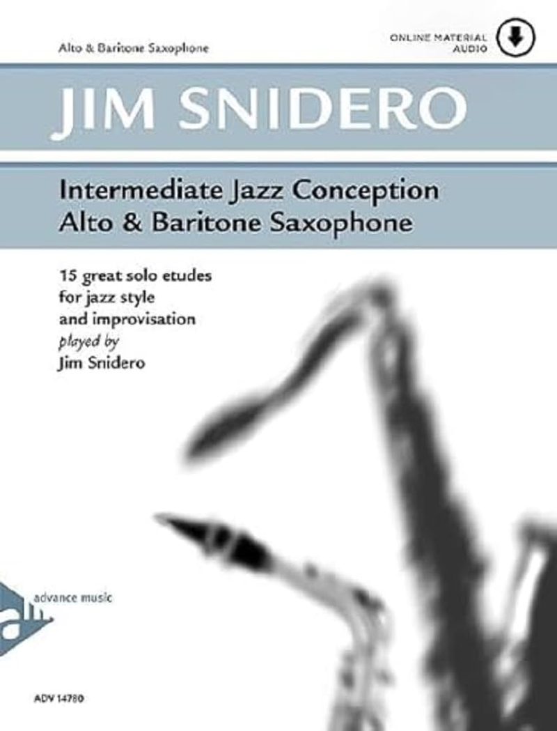 Intermediate Jazz Conception -- Alto & Baritone Sax: 15 Great Solo Etudes (English/German Language Edition) (Book & CD)