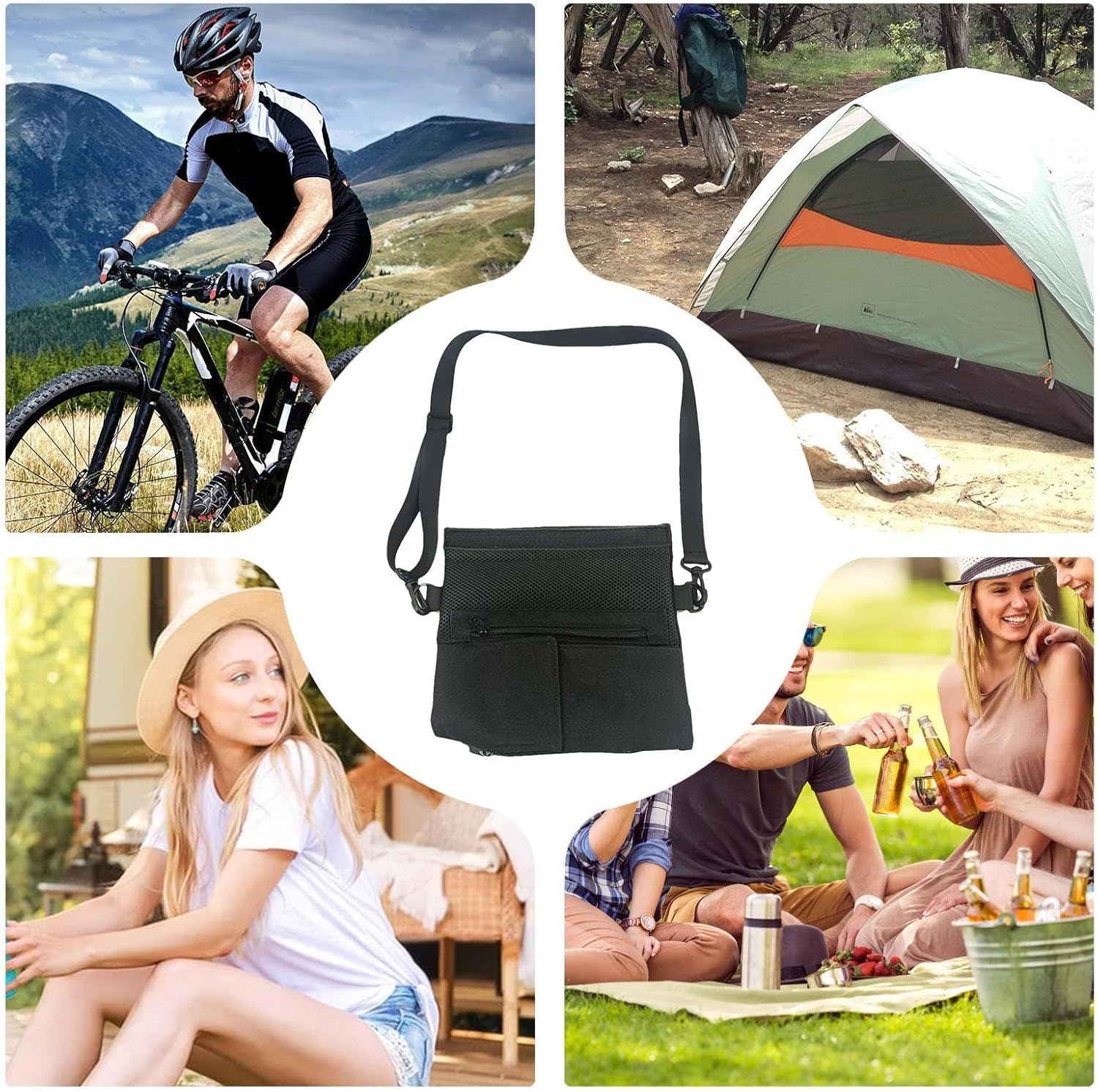 Phone Purse,Phone Chest Neck Pouch - Multi-Pocket Chest Purse,For Travel Workout Gym Running Fitness Cycling Indoor Outdoor image number 3