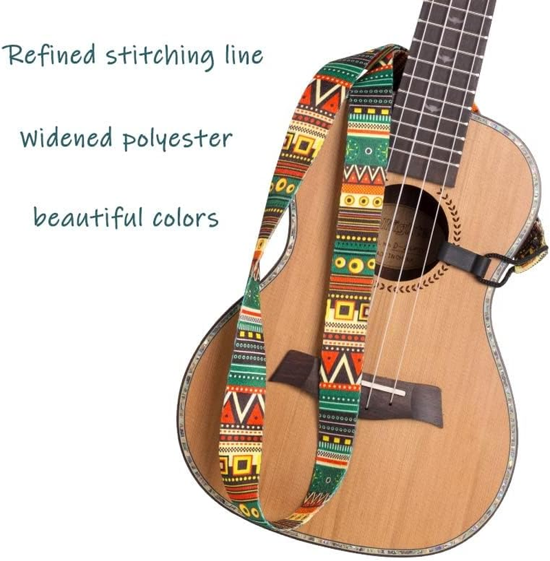 Ukulele Strap, Adjustable Mayan Style Ethnic Guitar Strap with Clip, 23"-55" ，For Acoustic Guitar, Electric Guitar, Bass, and Ukulele image number 4