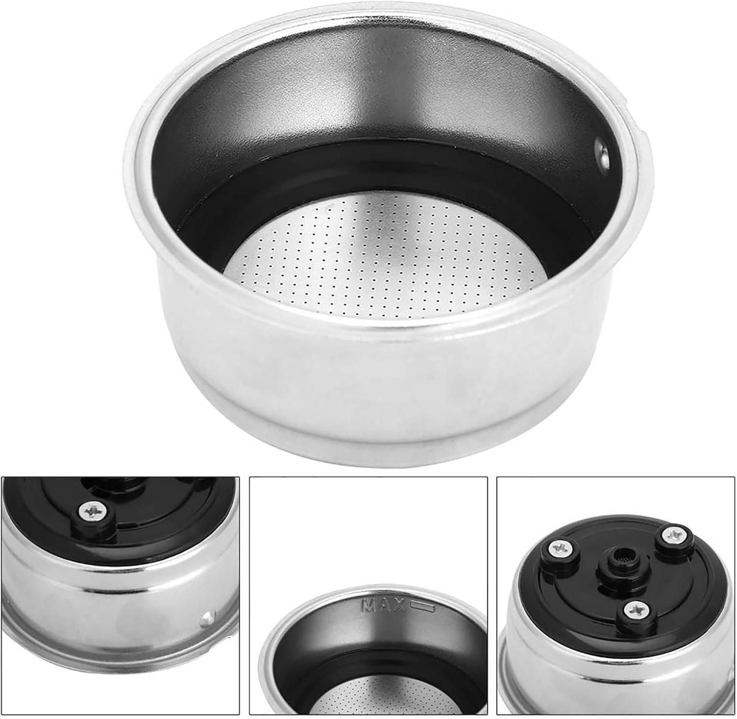 Removable Espresso Filter Basket, 2 Cups for Home Use, Stainless Steel Filter Coffee Maker, Replacement Accessories, Multiple Sizes to Choose from (Para Dos Personas) image number 1