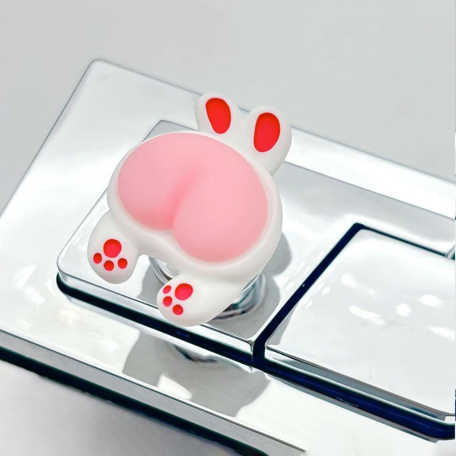 Toilet Button Pusher | Button Pusher Cover Assist Tool Animal Butt,Bathroom Decor Replacement Parts, Toilet Press Helper for Long Nail Protection - Kitten Butt image number 5