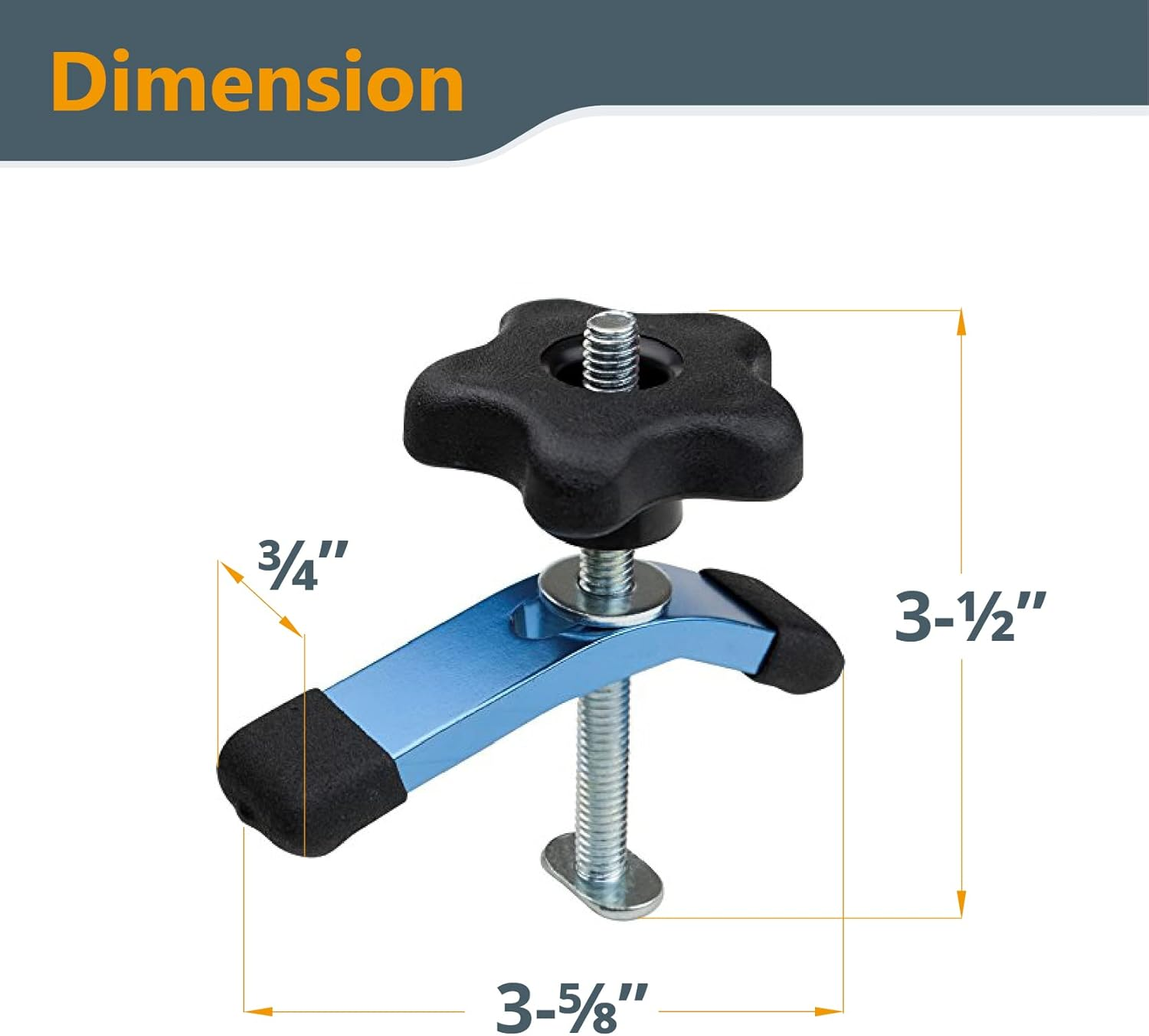 POWERTEC 71082 T-Track Mini Hold-Down Clamp, 3-5/8" L X 3/4" W image number 1