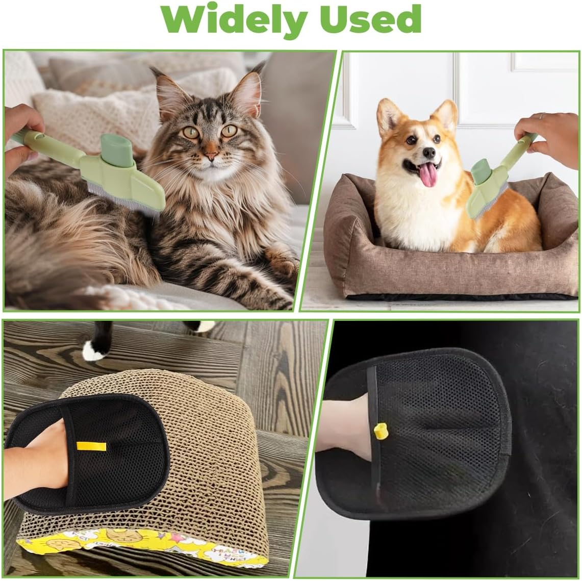 Pack of 2 Magnetic Gloves & Self-Cleaning Fur Flash Brush Cat Hair Remover Glove with Stainless Steel Comb for Removal, Fur Magnetic Gloves for Long and Short Hair Cats and Dogs image number 5