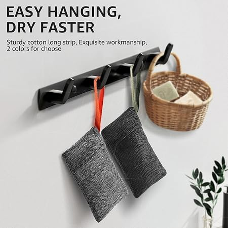 2PCS Soap Bags, Soap Savers and Bar Soap Pouch for Deep Exfoliating, Body Scrubber Shower Sponge, Exfoliating Soap Saver Bag for Bath, Premium Exfoliating Soap Bag, Soap Sock in Shower