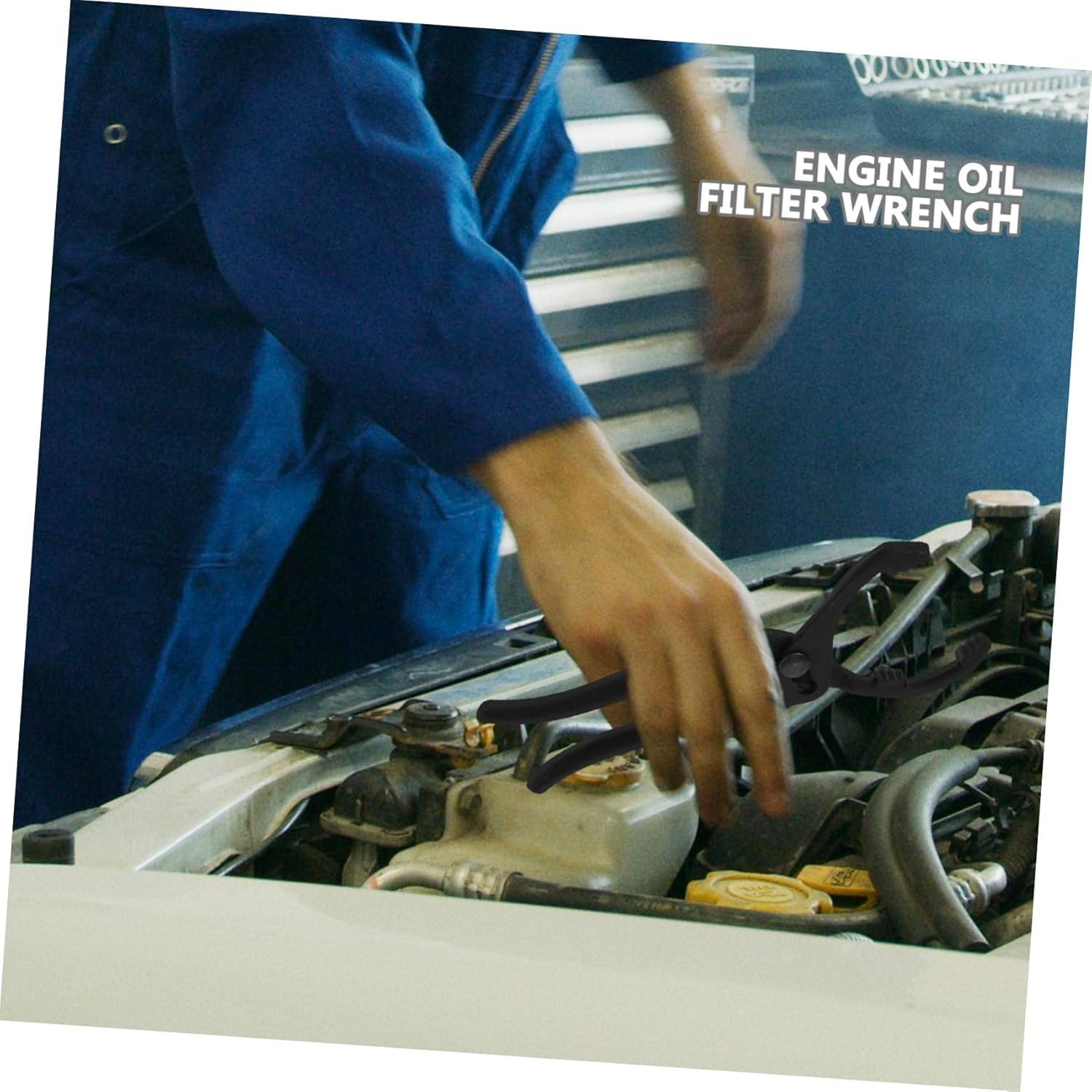 TINEASUR Adjustable 10-Inch Oil Filter Wrench Pliers Fuel Filter Remover Tool with Serrated Jaw for Automotive Engine Oil Change Maintenance image number 1