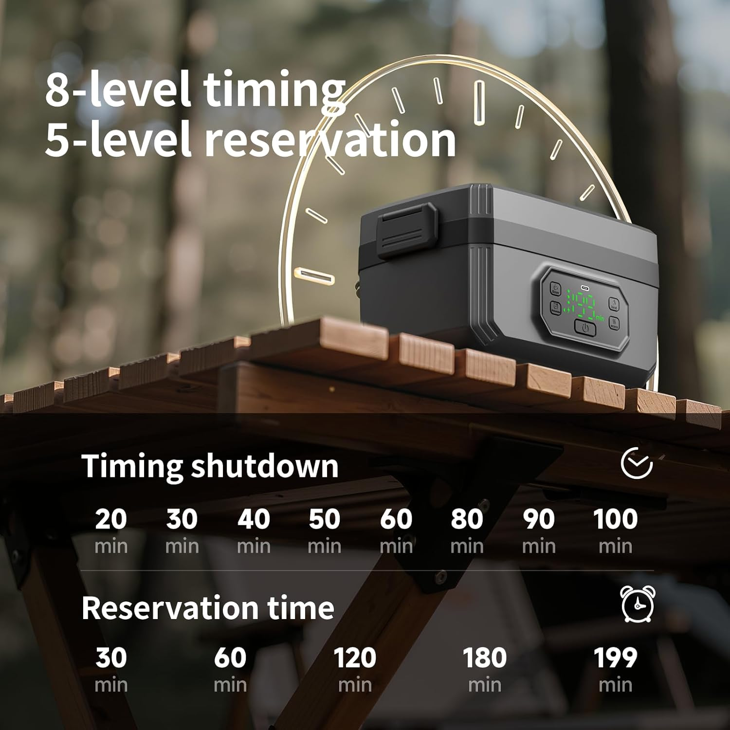 Cordless Insulated Electric Lunch Box, 21000Mah Cordless Heating Lunch Box 1.2 L Stainless Steel, Leakproof Portable Electric Food Warmer with 6 Temp & 8 Timer & Removable Tray Divider for Camping image number 1