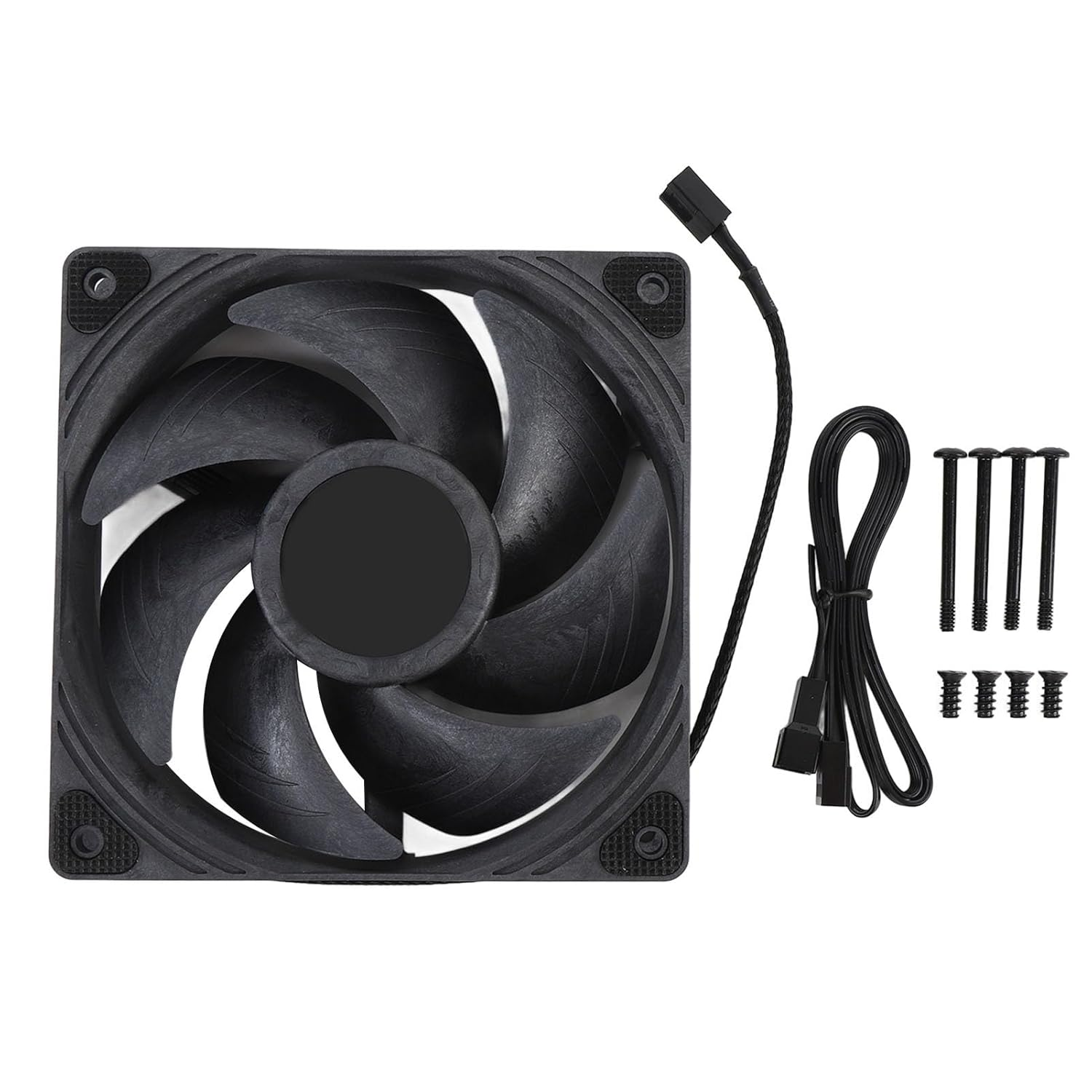 High Airflow Computer PC Case Fan, 4 Pin PWM Computer PC Case Fan, Dual Ball Bearing Computer Fan, High Airflow PC Case Fan, Intelligent Temperature Control image number 3