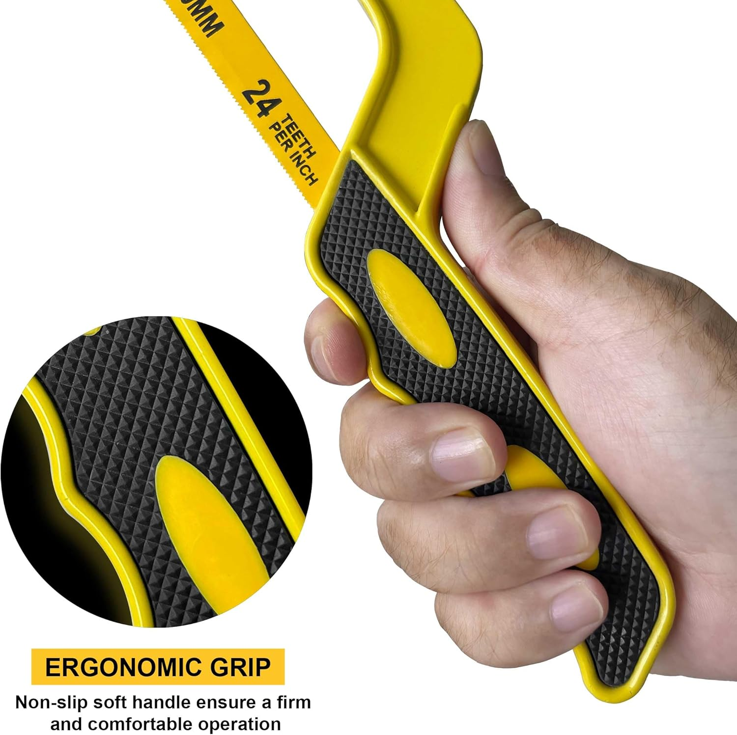 Hanpex Mini Hacksaw for Metal, Compact Hand Operate Aluminum Hack Saw with 12 Inch Flexible Bi-Metal Hacksaw Blade &ndash; Metal Cutting Saw, Small Hacksaw for Metal and Wood image number 4