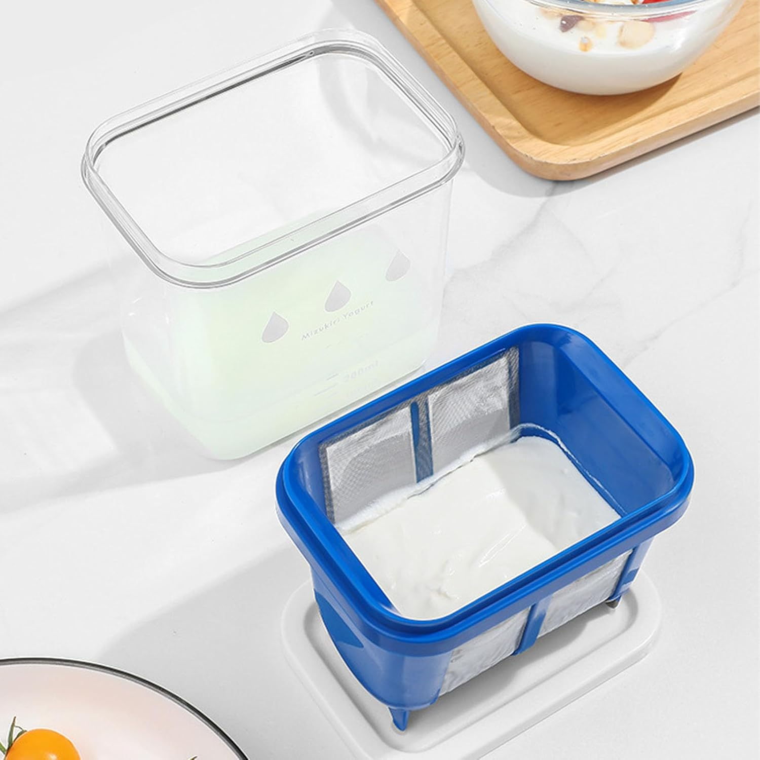 Greek Yogurt Strainer, Food Yogurt Mesh, Multiple Usage Food Strainer with Ultra Fine Mesh Stainless Steel Strainer Basket, Kitchen Tool for Soy Milk, Coffee, Milk, Yogurt, Juice