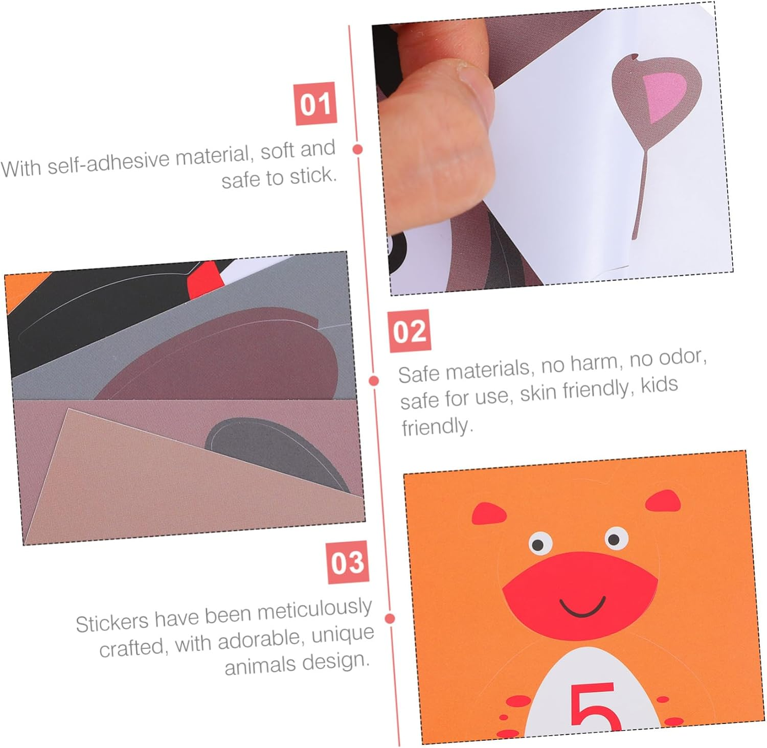 TEHAUX 24Pcs Milestone Decals Self Adhesive Animal Stickers for Photo Memories and Growth Tracking Shower Decoration image number 4