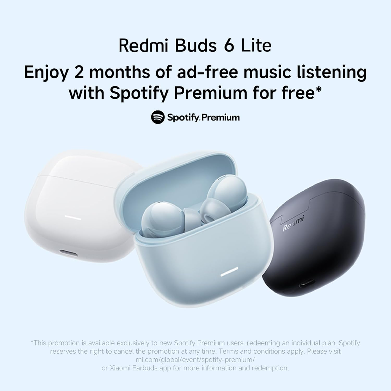 Xiaomi Redmi Buds 6 Lite Hybrid ANC Wireless Earbuds, Active Noise Cancellation up to 40 Db, 38 Hours Music Playback, Custom EQ Mode, Google Fast Pair Compatible, Fast Charging, Blue image number 2