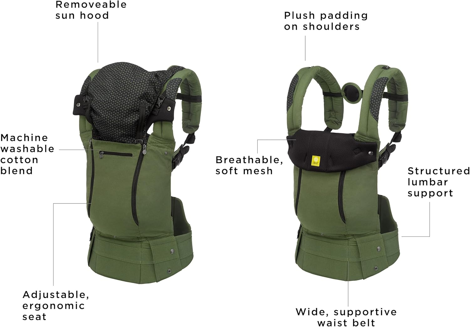 Lillebaby Complete 6-In-1 Original Baby Carrier, Speckled Succculent image number 6