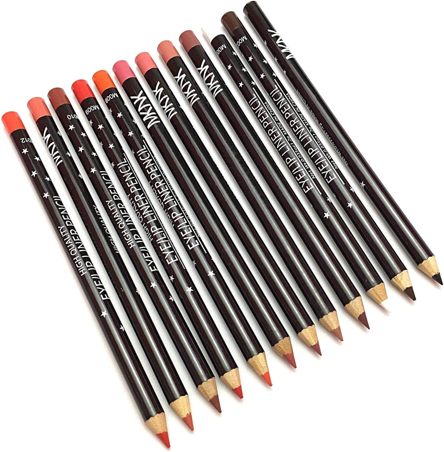 12Pc Ultra Fine Lip Liner Set of 12 Color Waterproof Long Lasting Matte Lip Liner Pencil image number 2