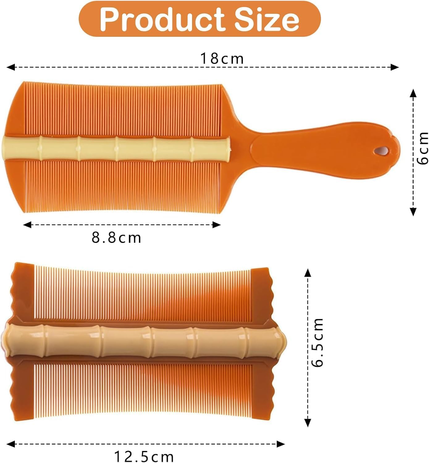 SHUNYUNG Double Sided Psoriasis Comb, 2Pcs Double Sided Fine Teeth Lice Dandruff Remover Combs, Lice Psoriasis Fine Tooth Comb, Double-Sided Lice Fine Teeth Psoriasis Comb image number 6