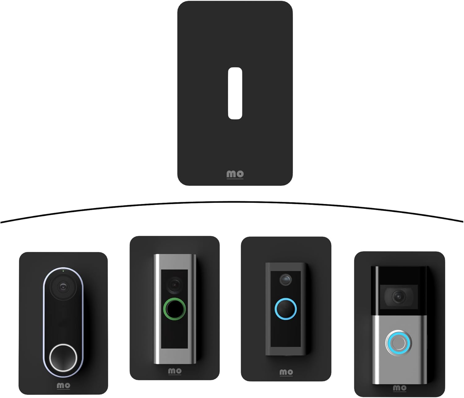 Slim Elegant Non Adhesive Wall Plate Compatible with All Doorbells Matte Finish Durable Perspex Plastic Sits between Doorbell and Wall Covers Holes and Scratches image number 2