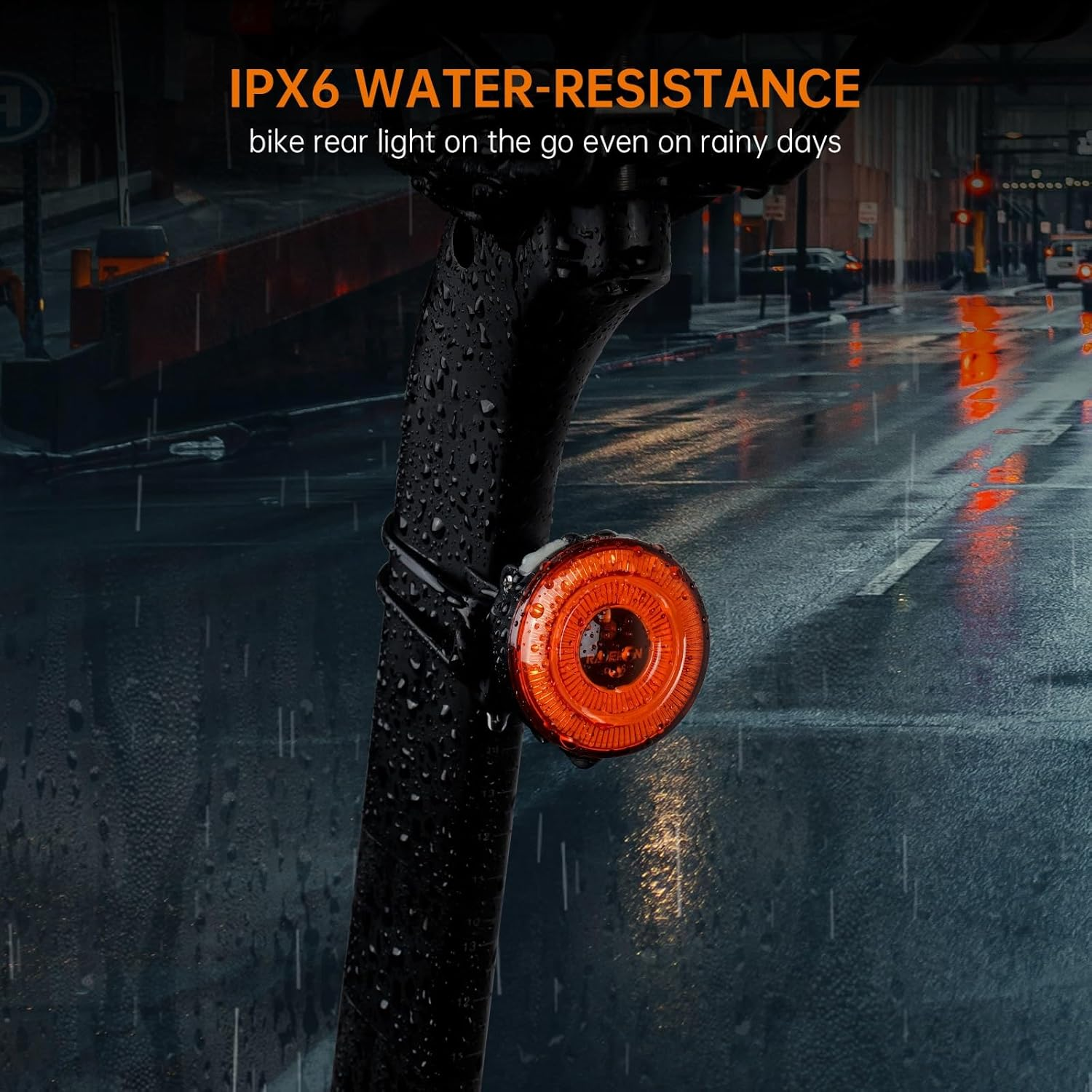 RAVEMEN CL05 30 Lumens Bike Tail Light with Sensor, 7 Modes, Easy Install, IPX6 Waterproof Rear Light Fit Round/Aero Seatpost image number 5