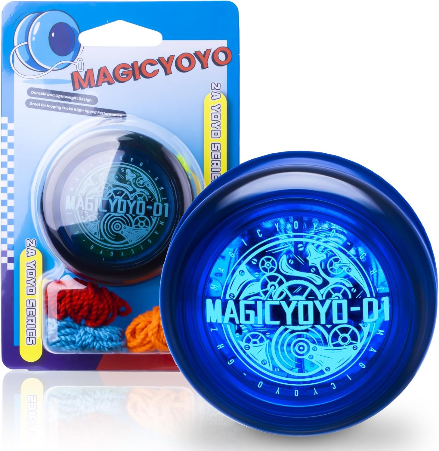MAGICYOYO Looping Yoyo Responsive Yo Yo for Kids, Beginner 2A Loop Yo Yo Easy to Play Basic String Tricks (D1 Blue) image number 1