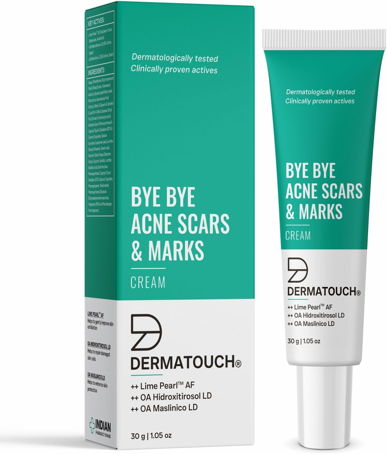 DERMATOUCH Bye Bye Acne Scars & Marks Cream || Acne Scars Corrector || Formulated Specially to Address Scars & Marks || Suitable for All Skin Types - 30 G (Pack of 1) image number 3