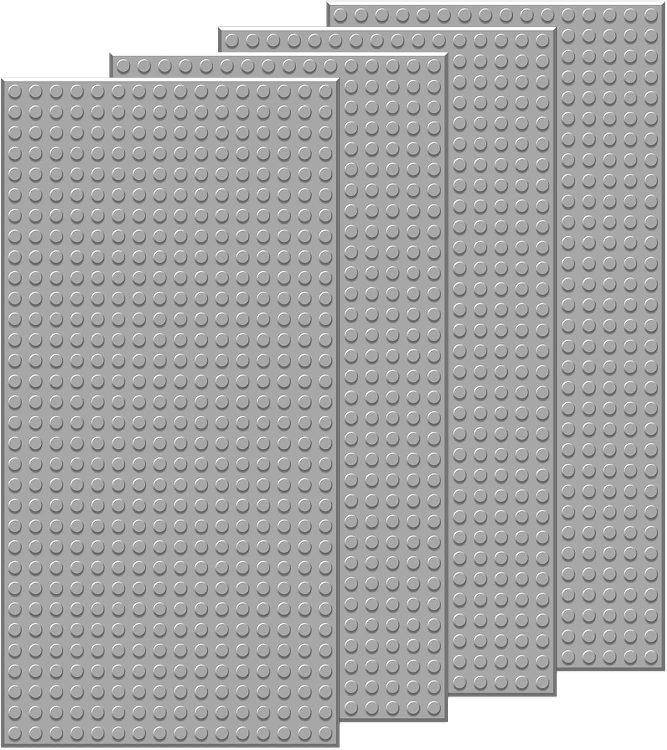 EKIND 4 PCS Classic 5" X 10" Building Baseplates, Compatible with Major Brands Toy Bricks, Encourage Logic & Creativity through Play, Ideal STEM Activities for Children (4 Color)