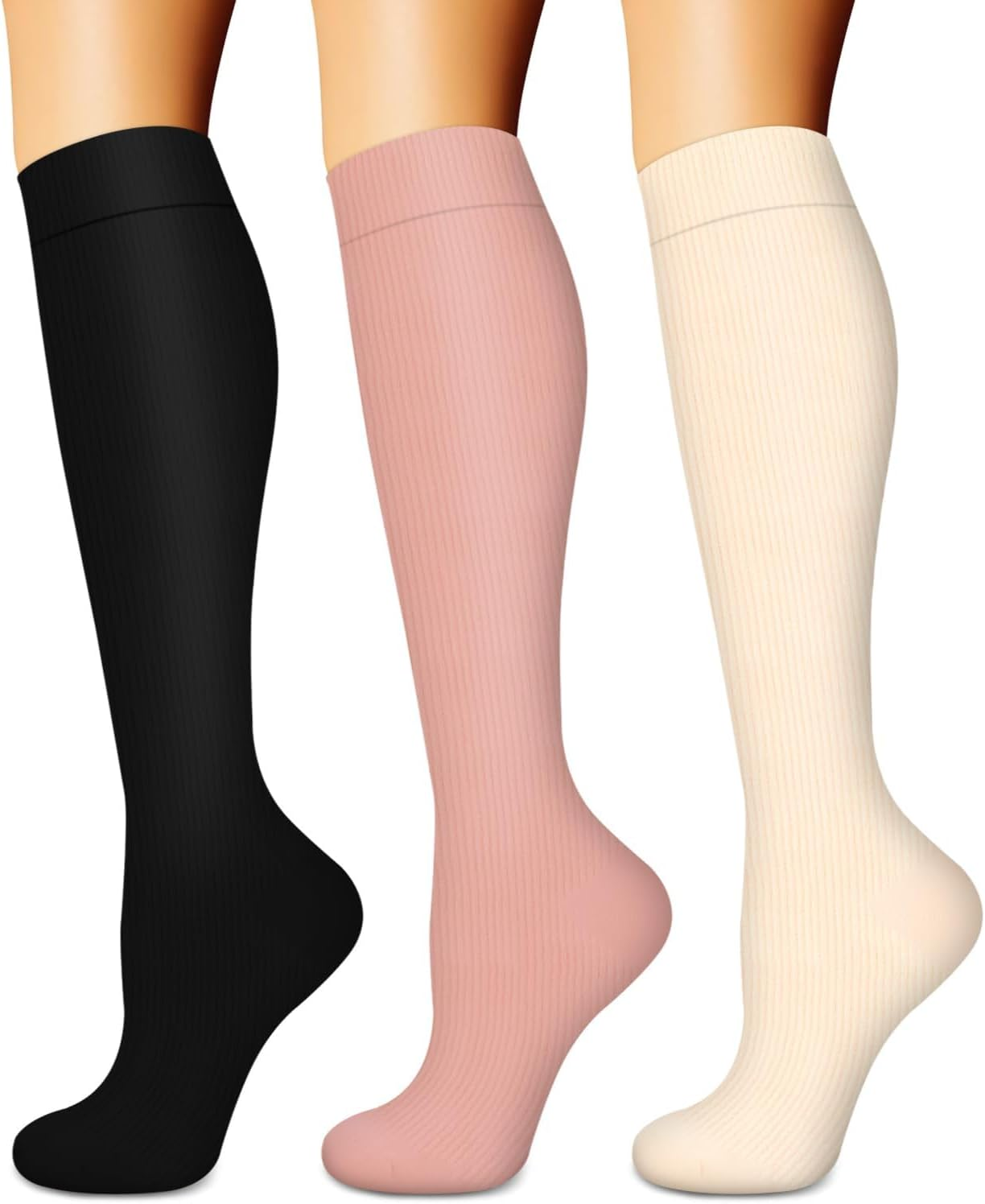 Compression Socks for Women & Men (3 Pairs) - Best Support for Nurses, Running, Hiking, Recovery,Athletic image number 5