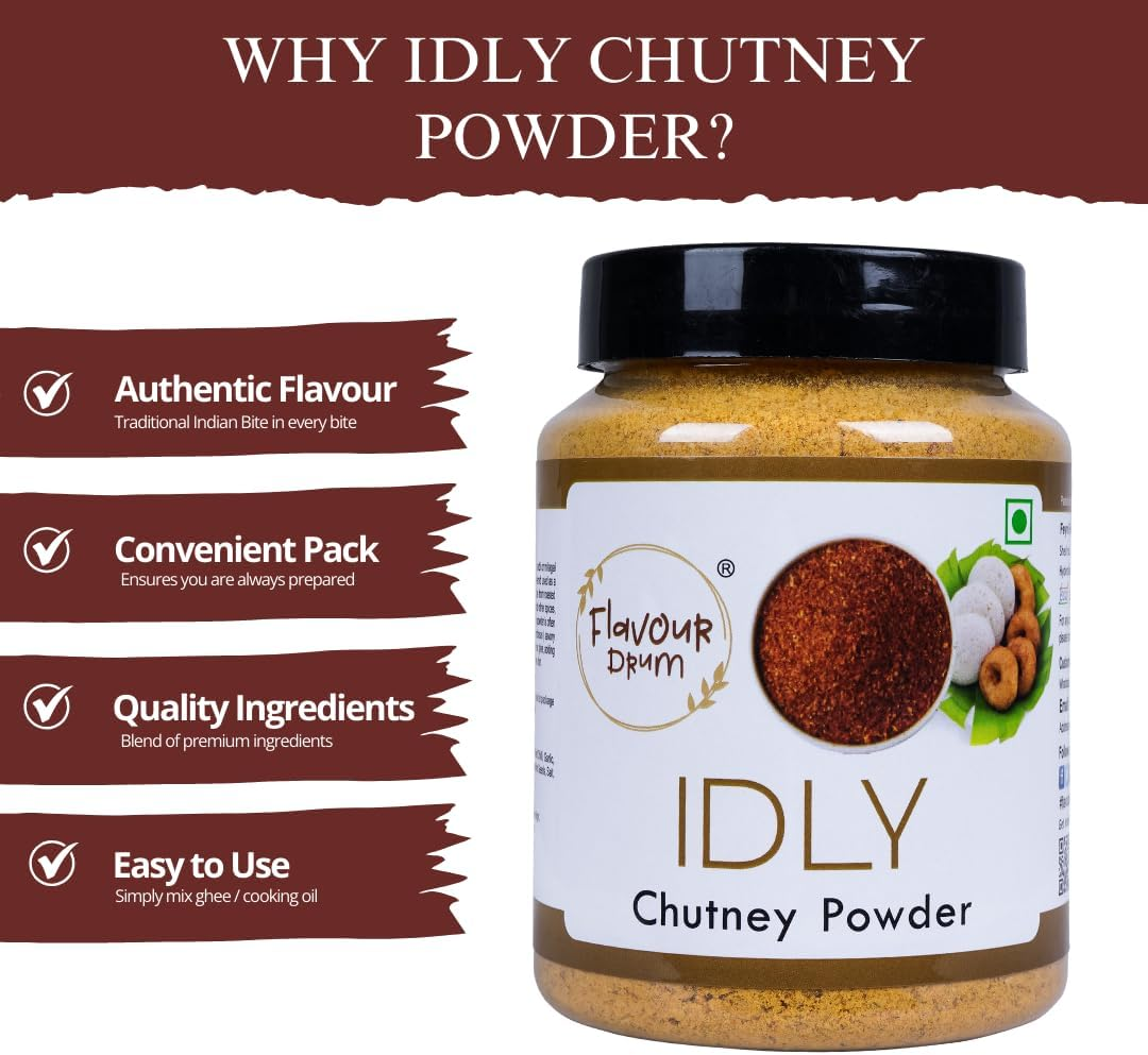 Flavour Drum Idly Chutney Powder, 200 G - Podi | Healthy | Fresh and Tasty | image number 3