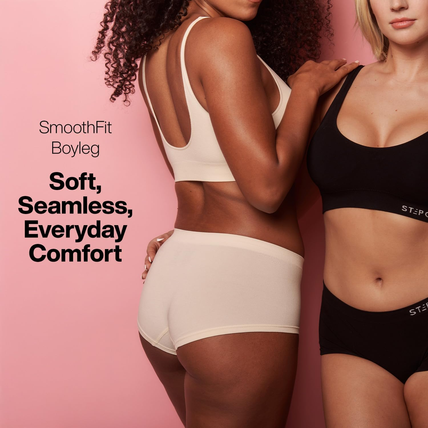 STEP ONE Smoothfit Boyleg Ladies Briefs. Ultra-Soft, Breathable Bamboo Moisture Wicking Underwear Women, Hypoallergenic Underwear for Women, Low Rise & Stretchy