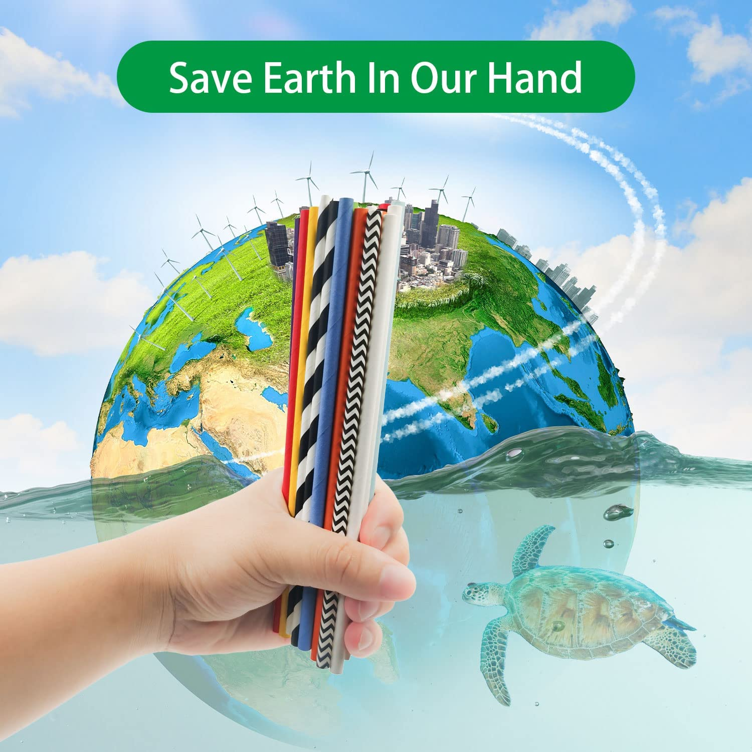 Biodegradable Solid White Paper Drinking Straw,100 Pack Disposable White Cocktail Straws Bulk for Party Supplies, Bridal Shower, Birthday, Weddings, Restaurant image number 1