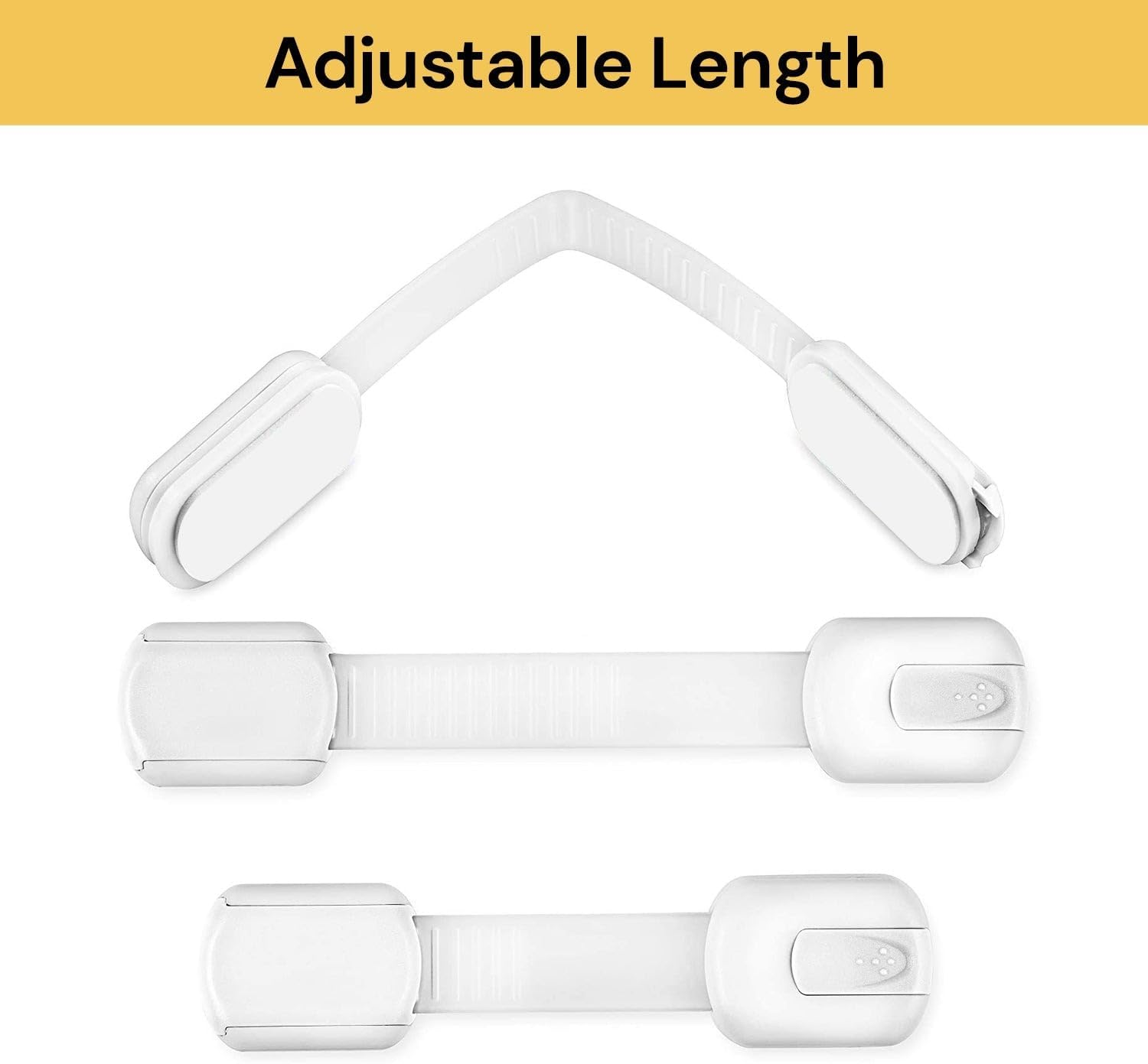 Spendeal Child Proof Cabinet Locks Baby Proofing Child Safety Locks with Baby Proof Multi-Purpose Lock for Cabinets, Drawers, Fridge, Trash Can, Cupboard with Adhesive Drawer Door Latches (12 Count) image number 3