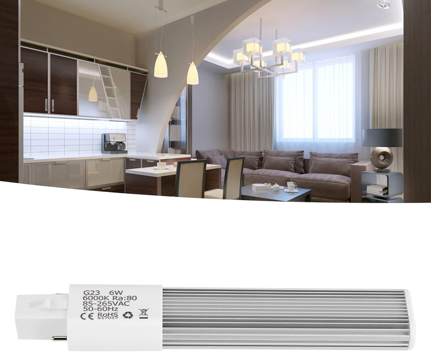 6W LED Tube Light, 28Pcs 2835 LED, Cool White 6000K, G23 GX23 Base, Premium Aluminum ABS Shel (G23) image number 4