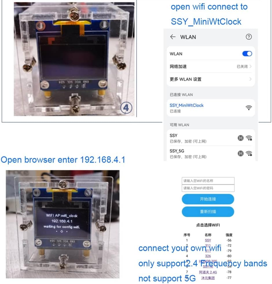 Dovhmoh ESP8266 DIY Electronic Kit Mini Clock OLED Display Connect with Shell DIY Soldering Project