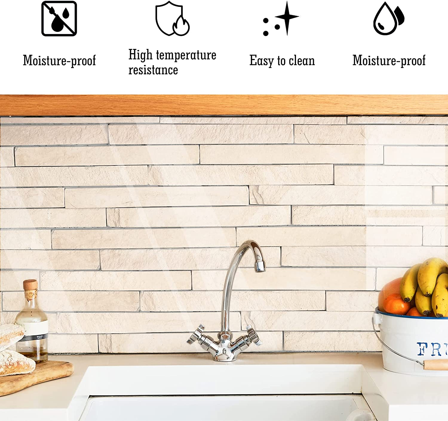 4Pcs Kitchen Oil Proof Wall Stickers Kitchen Backsplash Protection, Clear Contact Paper 16.5&times;39.4In, Self Adhesive Waterproof Sticker for Dining Room image number 1