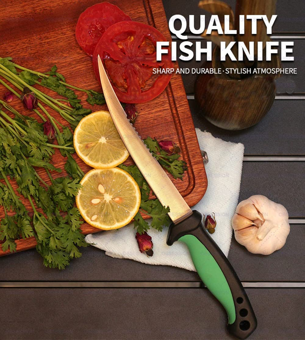 Fishing Fillet Knife,6.5 Inches Razor Sharp 3CR13 Stainless Steel Fillet Knife with Non-Slip Handles and Sheath for Outdoors,Fishing Camping, Hunting, Cutting Fish, Kitchen