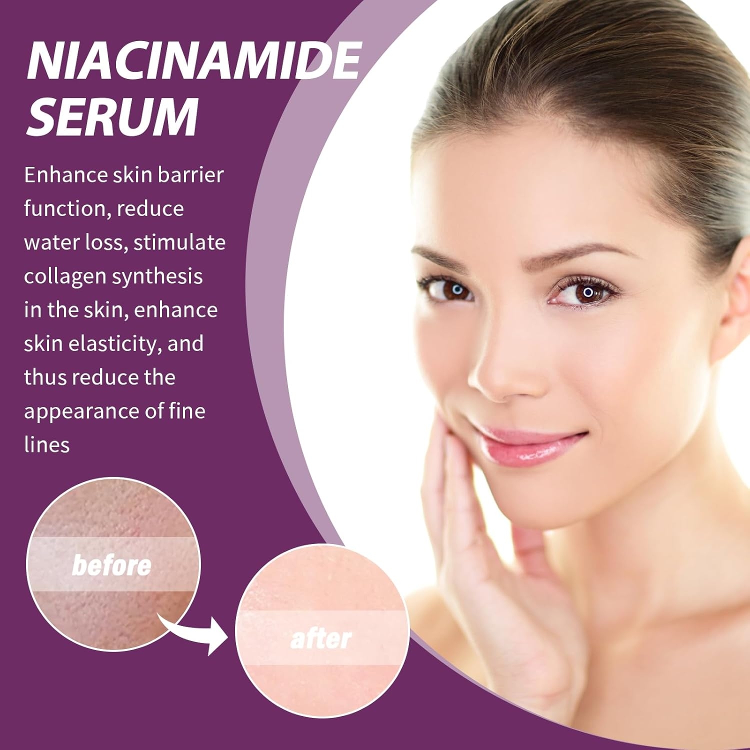 Niacinamide 20% Serum for Face, Brightening, Enhances Elasticity, Moisturizing, Anti-Wrinkle, Even Skin Tone, Smoothes Fine Lines, Reduces Pigmentation, Pores Care for Sensitive Skin (6Pcs) - 12Pcs image number 7