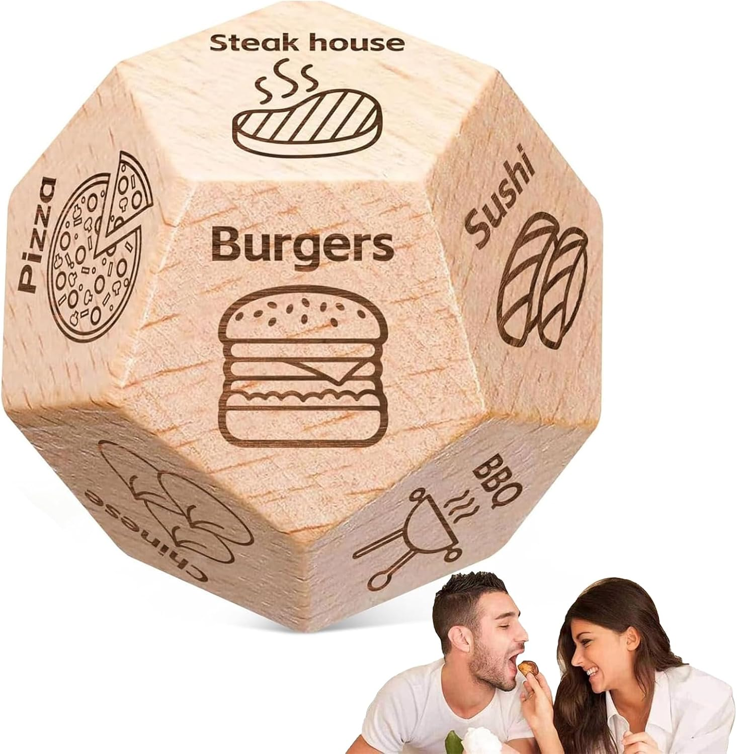 Date Night Dice for Couples, Fun Night Dating Decision Dice,Wooden Couple Dating Fun Dice, Love Dice, Food Decision Dice, Date Ideas for Couples,Gifts for Boyfriend-Girlfriend image number 5