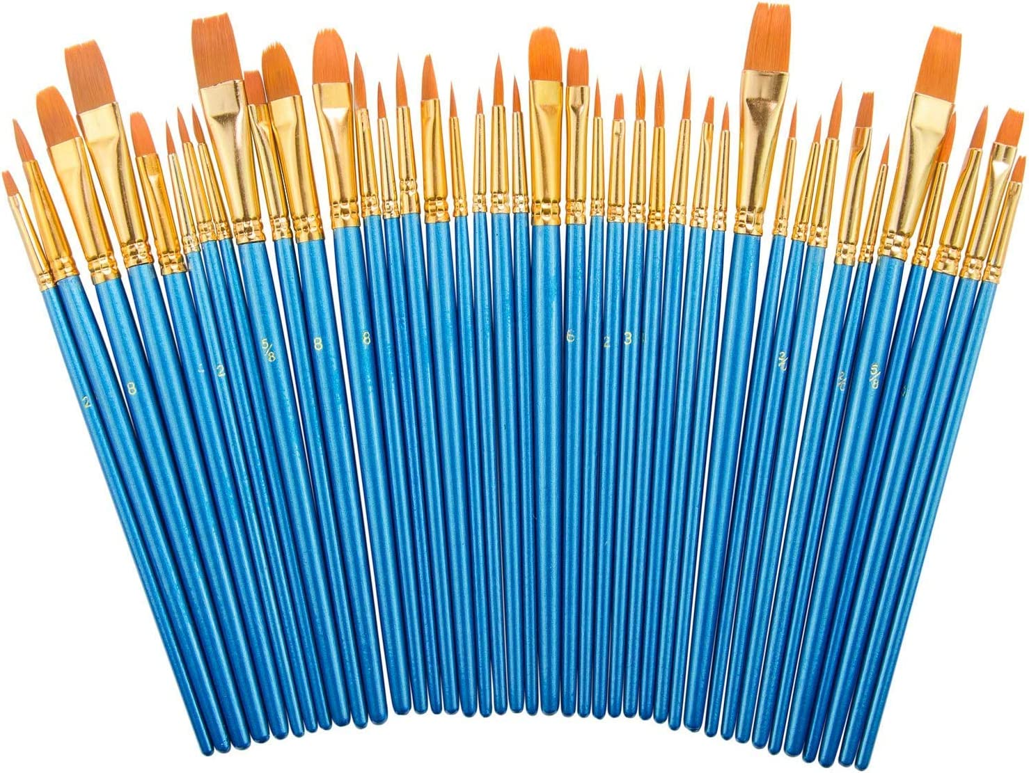 AOOK 80 Pieces Paint Brush Set Professional Paint Brushes Artist for Watercolor Oil Acrylic Painting (8-Pack 80Pcs)