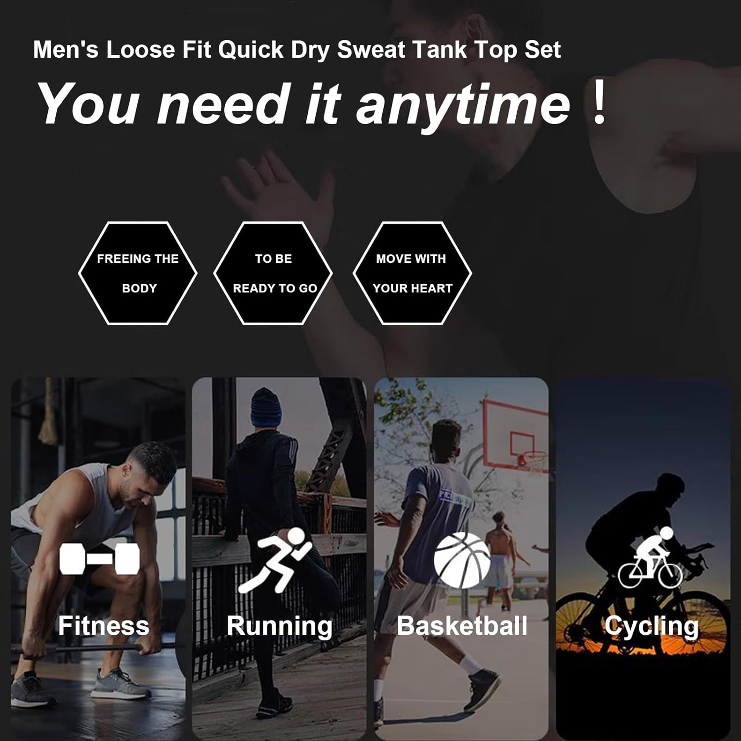 3 Pack Men'S Gym Singlets - Lightweight Quick-Dry Sleeveless Tops for Running & Training | Breathable Activewear Vest image number 4