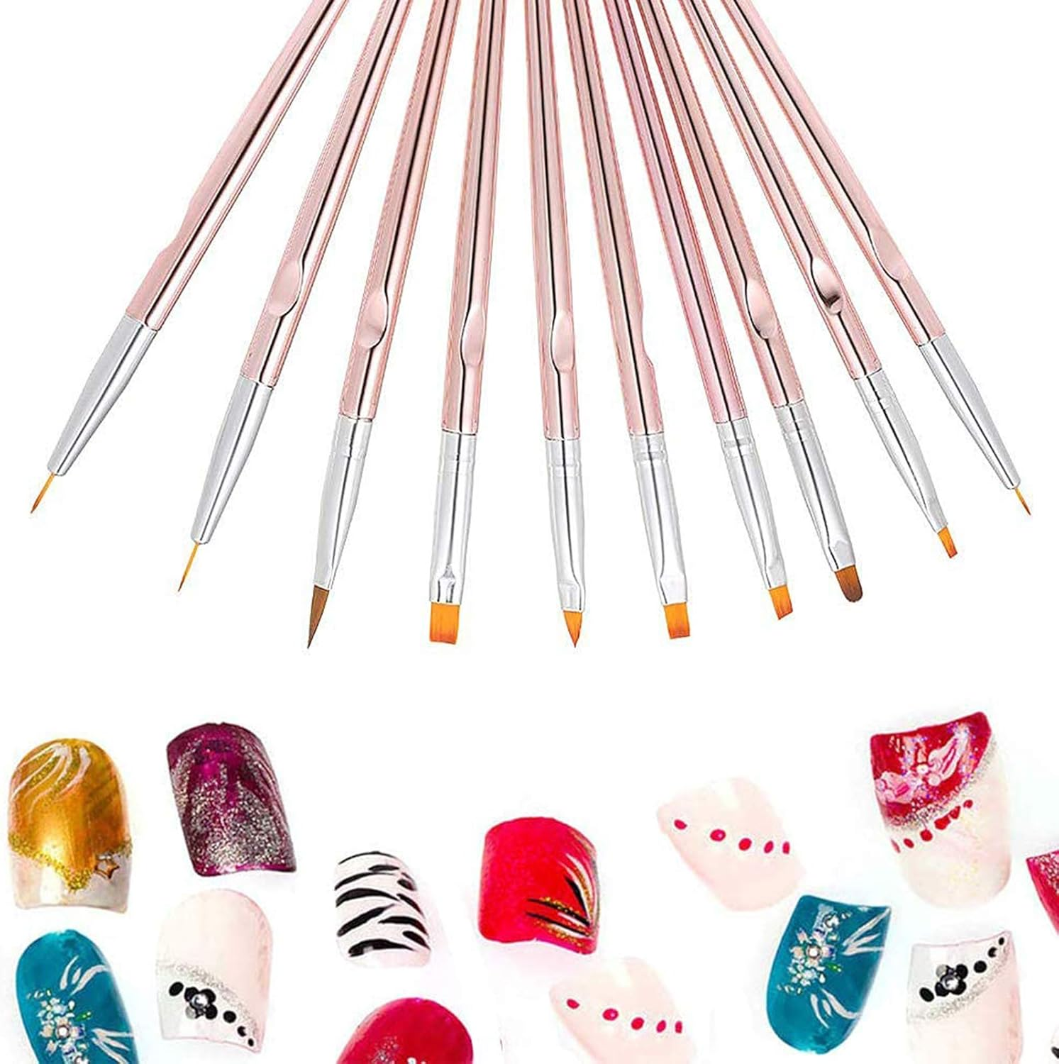 10Pcs Nail Brushes Set Nails Arts Painting Liner Pen Sets for UV for DIY image number 4
