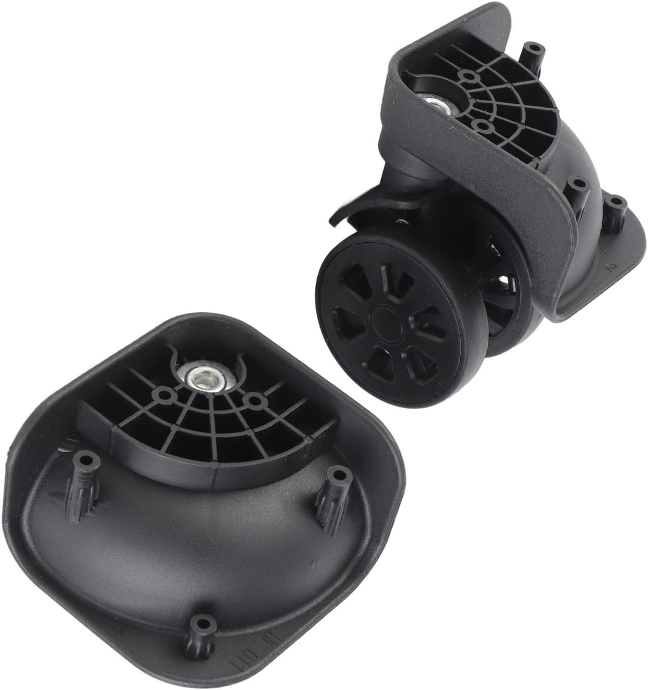 ANKROYU Universal Suitcase Wheels Replacement Set 2 Pack Premium Nylon Swivel Casters with 11 Screws for Luggage Repair Black Durable Travel Accessories image number 1