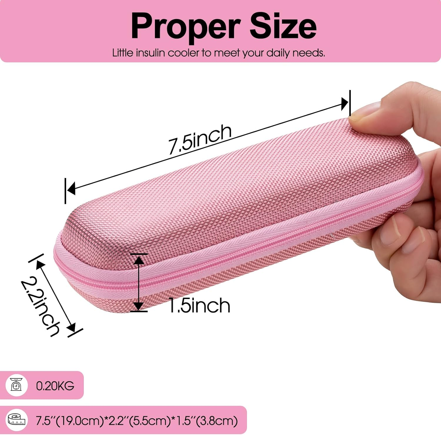 Insulin Cooler Travel Case, Portable Insulin Travail Case, Insulin Cooling Case Insulated Organizer for Insulin Pens (Pink) - Blue image number 6