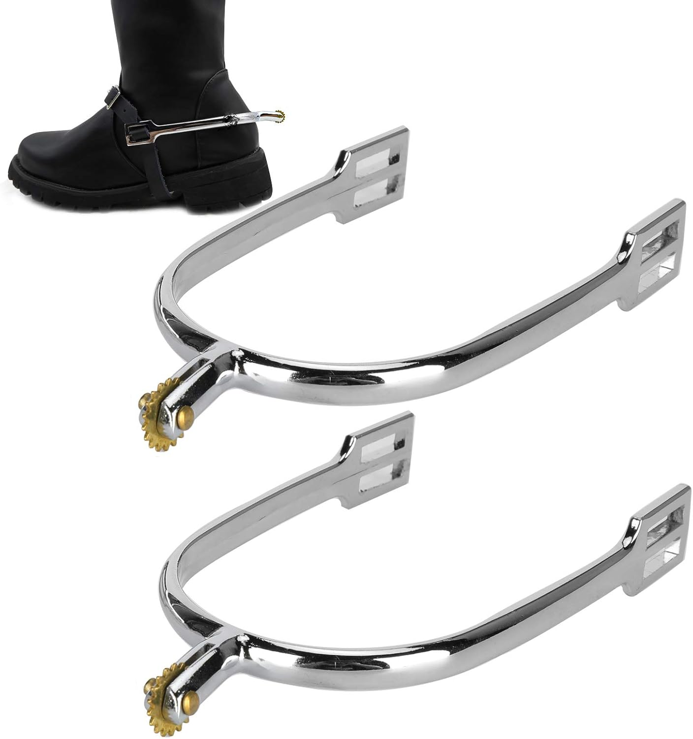 QANYEGN Knob Horse Spurs, Zinc Alloy Equestrian Horse Spurs, English Horse Riding Spurs for Equestrian Boots and Horsemanship Lovers image number 3