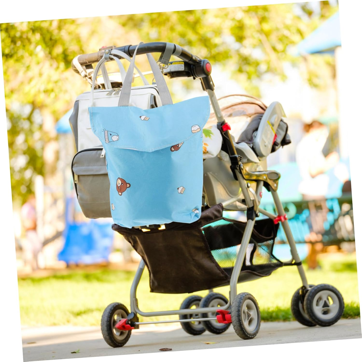 Portable Diaper Storage Bag Large Capacity Napkin Holder Snap Button Design Lightweight and Versatile for Travel Camping and Outdoor Activities