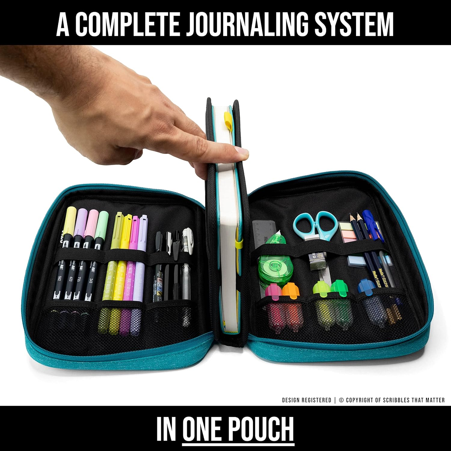 Pencil Cases Pouch | Pencil Holders Box, Pen Holder for Bullet Journals Supplies, Kawaii Stuff, School Stationery, Korean Marker & Cute Japanese Aesthetic Organizer | for A5,B5 Journal Notebooks | STM image number 5