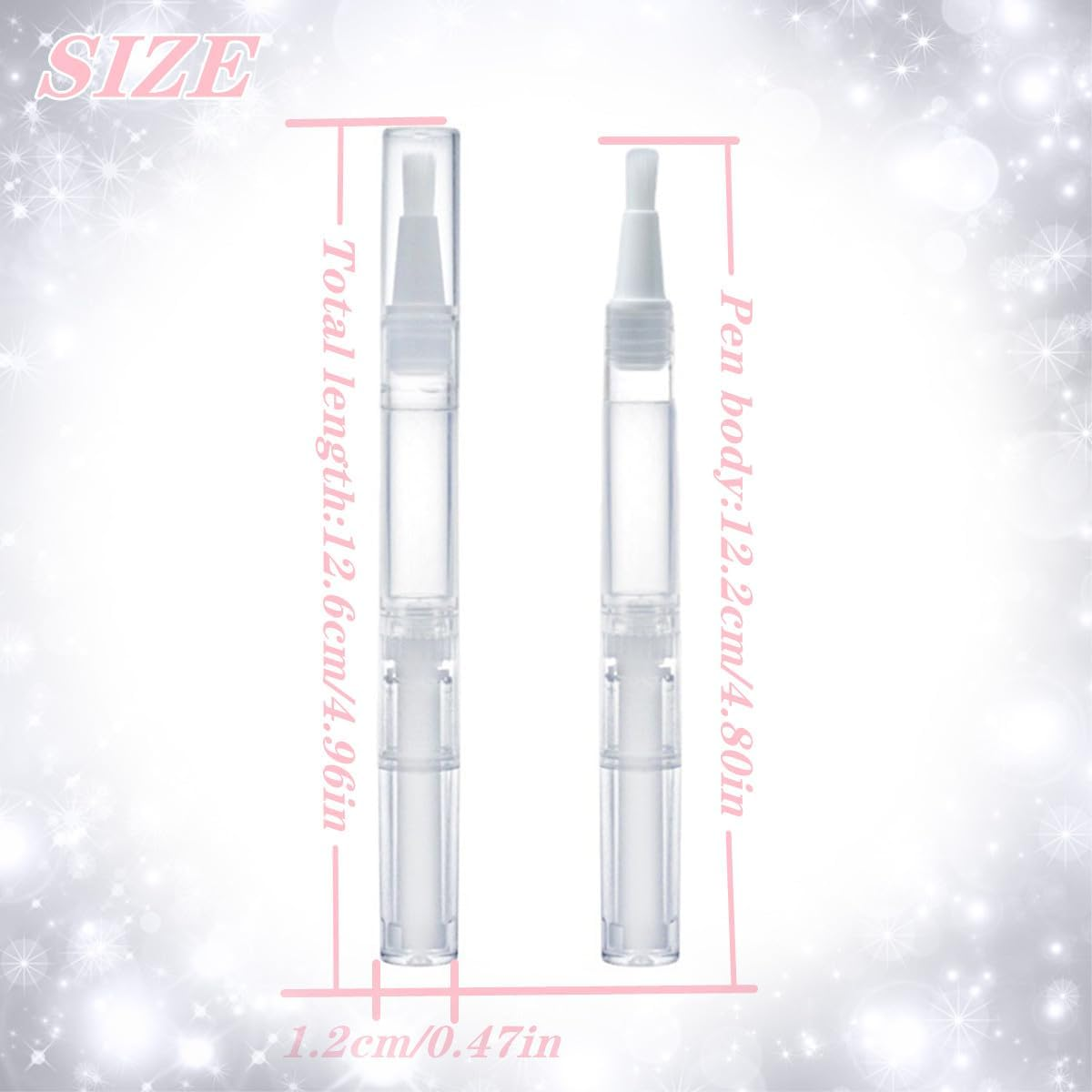 6 Pcs Cosmetic Container Pen, 3 Ml Empty Transparent Twist Pen with Brush Tip, Cosmetic Lip Gloss Containers,Applicators, Loaded Foundation Liquid, Nail Polish, Essence, Eyelash Growth Liquid, Etc image number 6