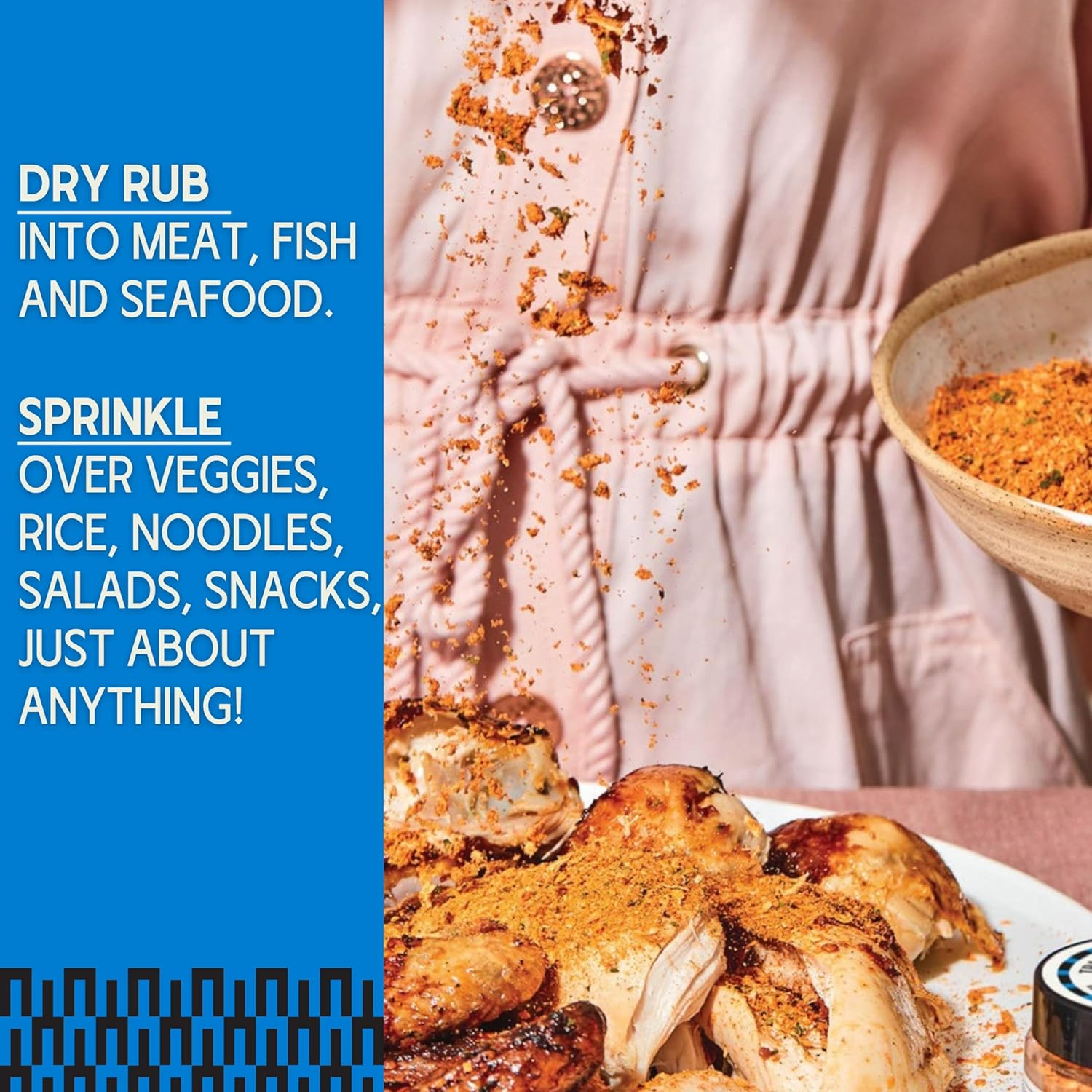 Coast of Gold Suya Spice BBQ Rub, 55G, Smoky, Nutty, Hot Pepper Flavour, Versatile Plant-Based West African Inspired Seasoning for Grilling Meats, Seafood and More image number 3