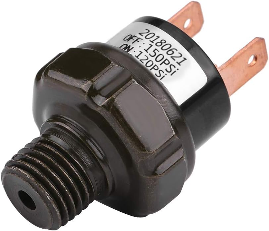 Pressure Control Metal Housing Air Compressor Parts, Automatic Air Pressure Switch, Repair for Air Compressor Replacement Replacing Broken or Old Ones(90-120 PSI)