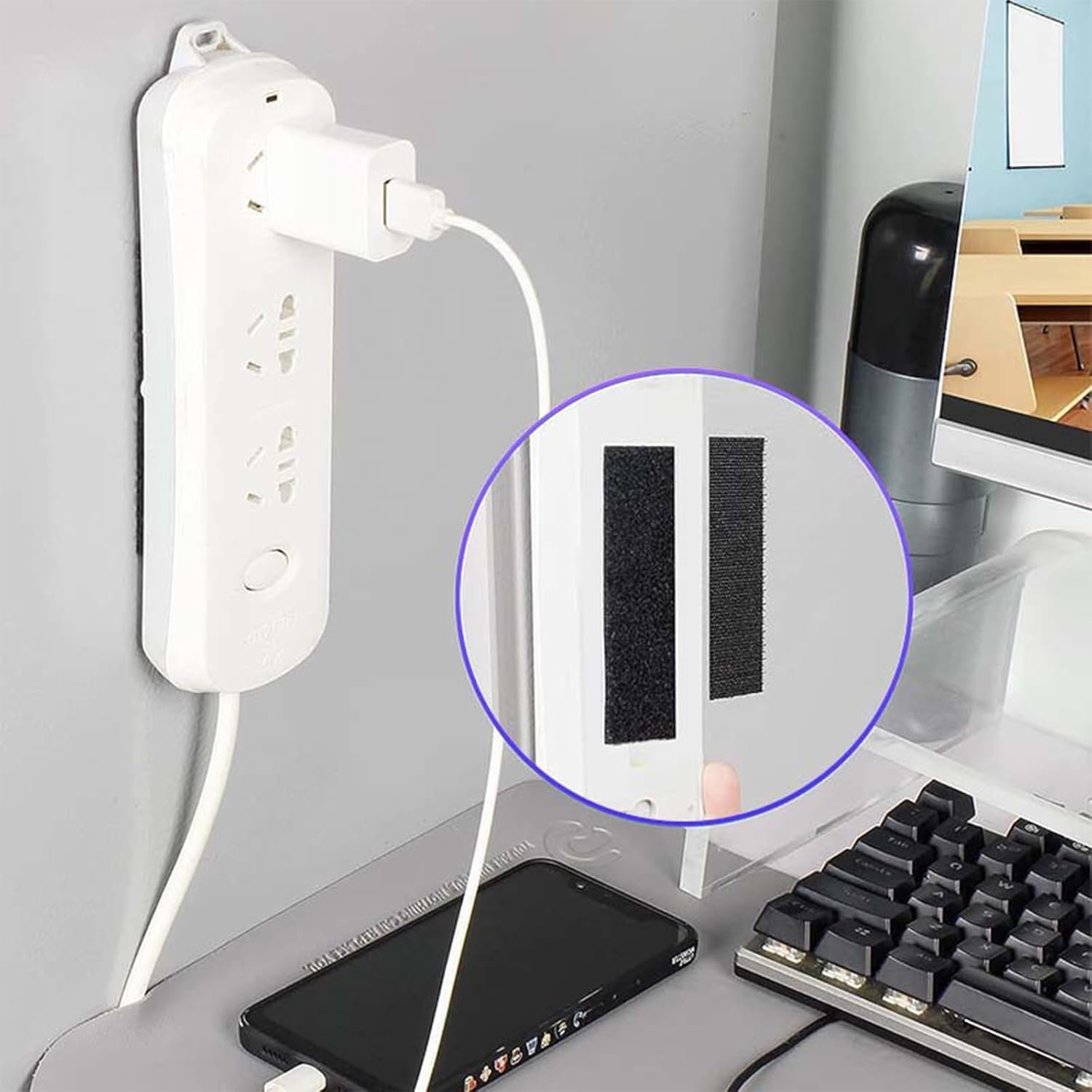 16 Pack Strong Velcro Tape，Velcro Strips，Multi-Purpose Hook Loop Fasteners for Home,Office & DIY Projects， Reusable & Durable Black（70Mm&times;16Mm） image number 3