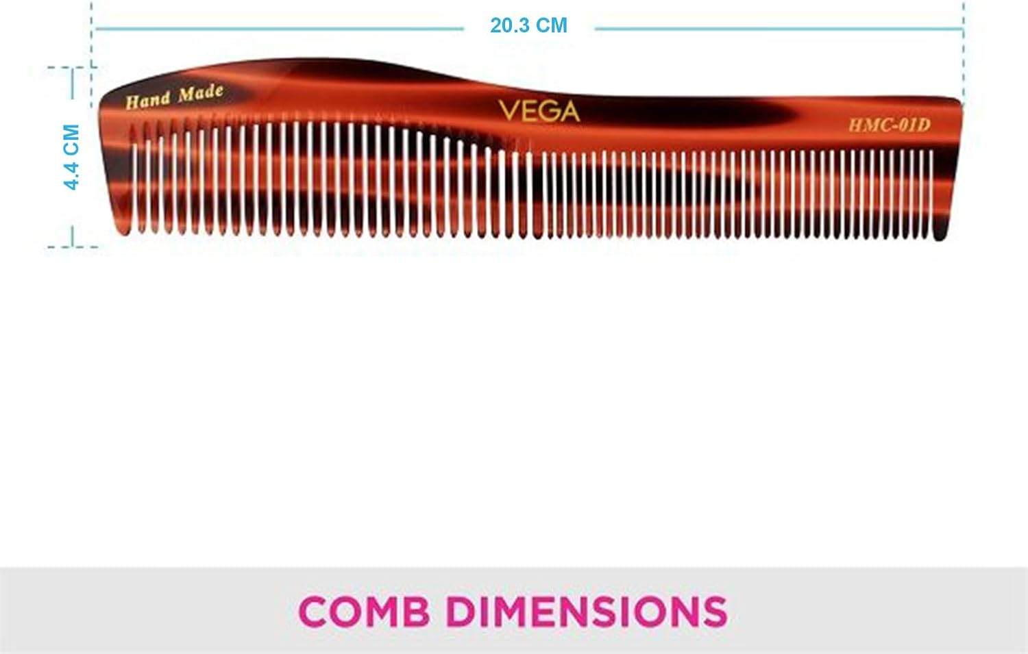 Vega Handmade Comb - Graduated Dressing HMC-01D 1 Pcs image number 3
