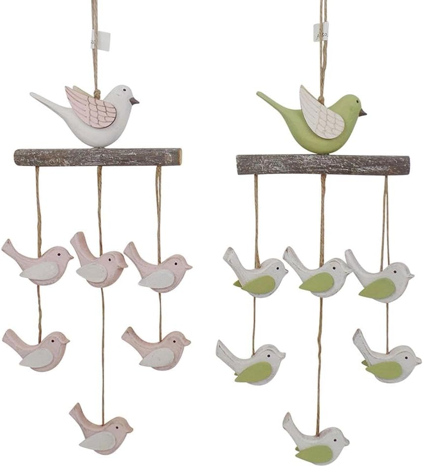 Willow & Silkbirds Flock Indoor Decor Family Wooden Art Set of 2 Flying Bird Flocks Wall Art image number 2